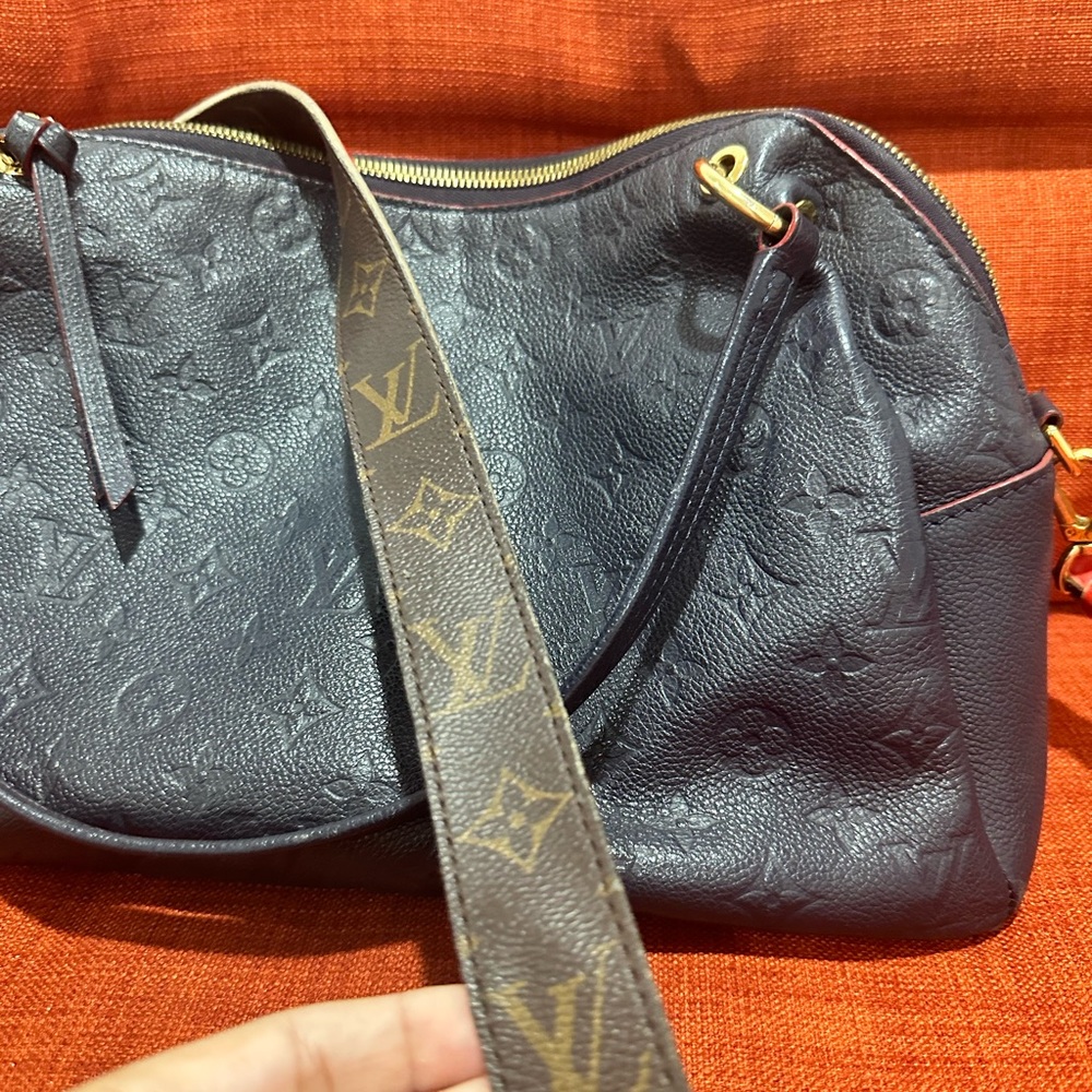 Navy Blue Monogram Authentic Louis Vuitton with Shoulder strap